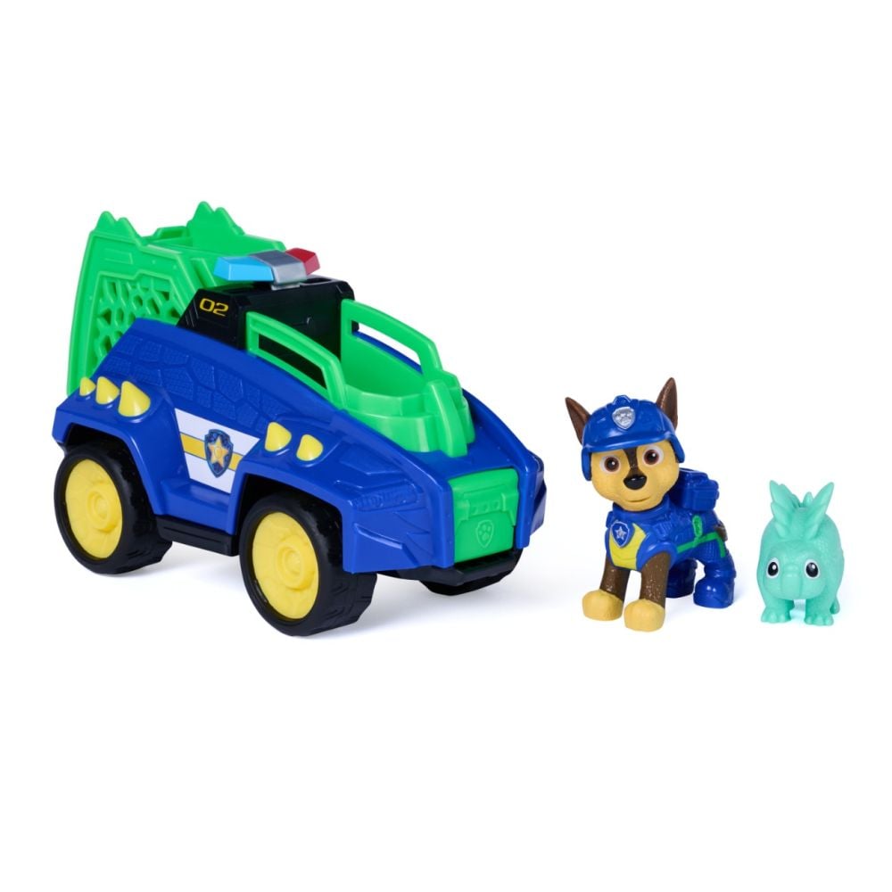 Vehicul de salvare cu figurina, Paw Patrol, Dino Rescue Cruiser, Chase, 6075756