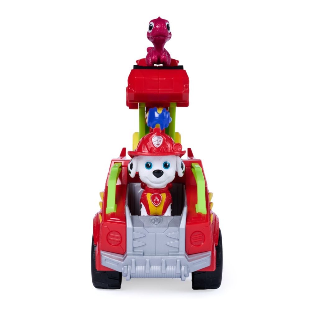 Vehicul de salvare cu figurina, Paw Patrol, Dino Rescue Fire Truck, Marshall, 6075757