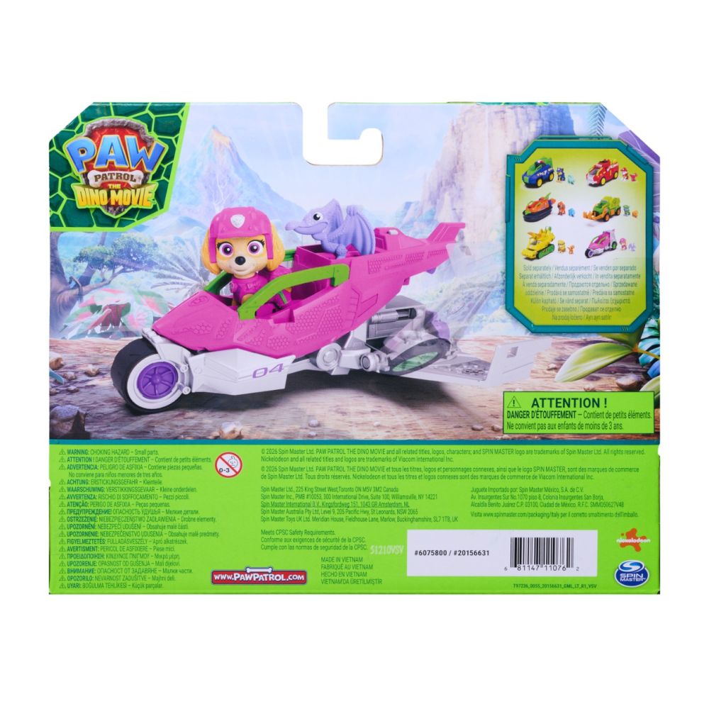 Vehicul de salvare cu figurina, Paw Patrol, Dino Rescue Jet, Skye, 6075758