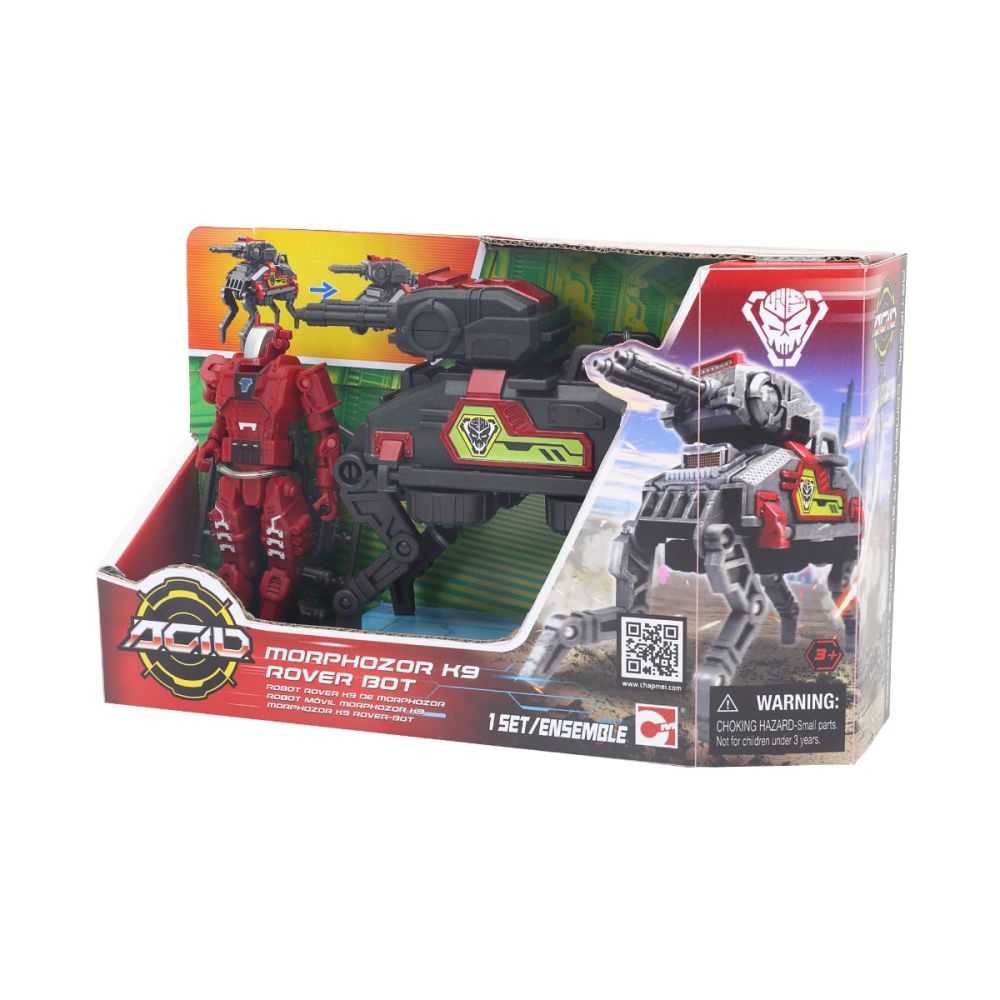 Set de joaca figurina cu vehicul de lupta, ACID, Morphozor K9 Rover Bot
