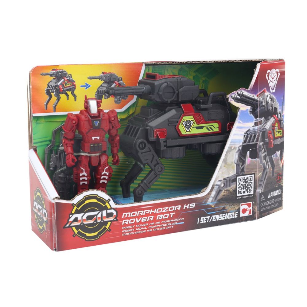 Set de joaca figurina cu vehicul de lupta, ACID, Morphozor K9 Rover Bot