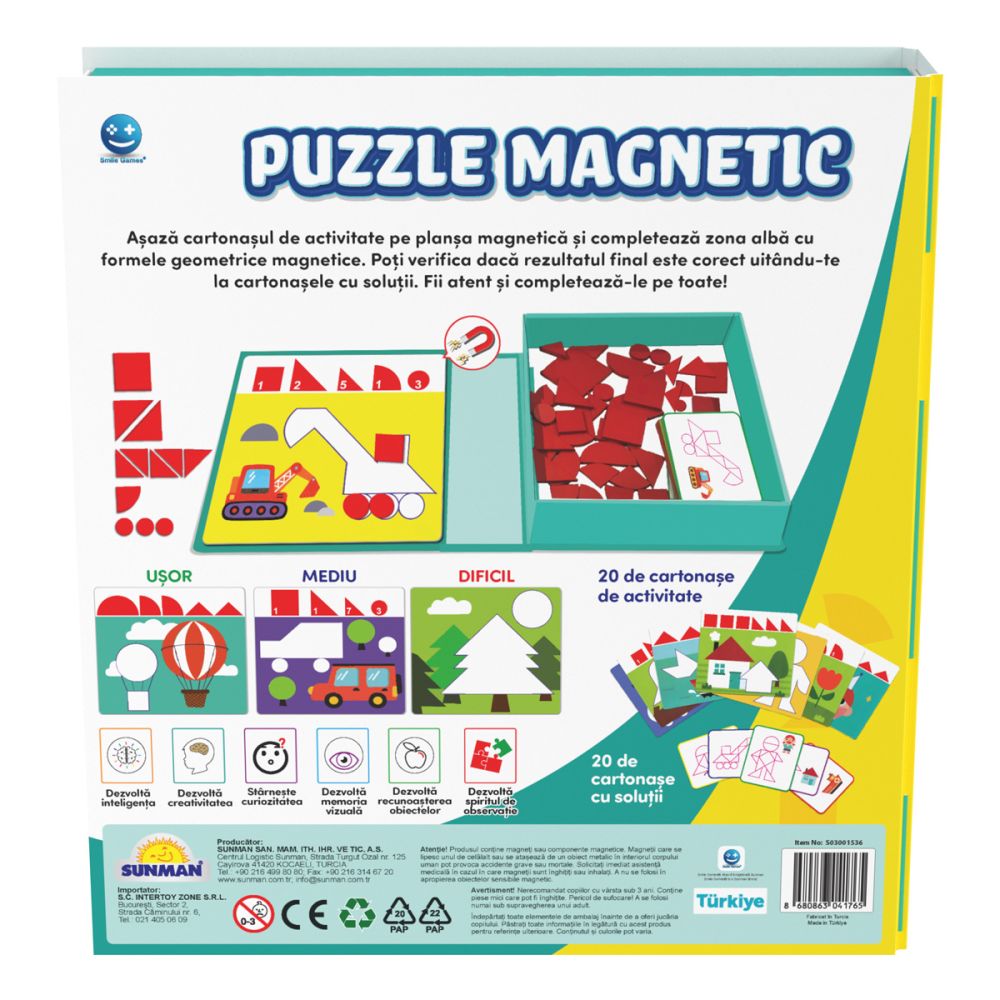 Joc educativ, Smile Games, Puzzle magnetic | Noriel