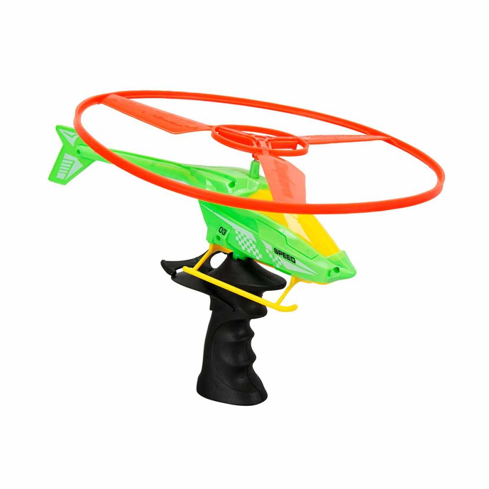 Elicopter cu lansator si lumini, Zapp Toys, Disc Portocaliu