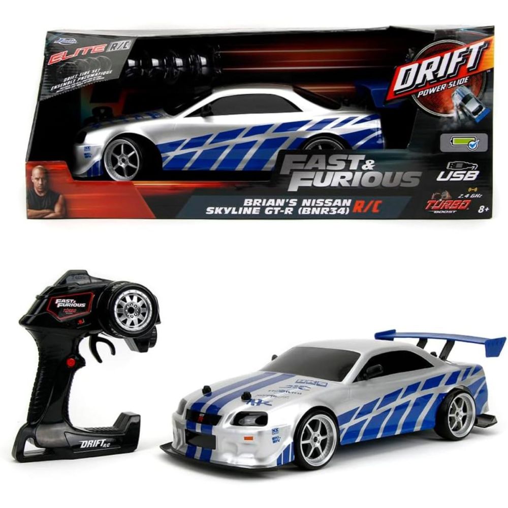 Masina cu telecomanda, Jada, Fast And Furious, Nissan Skyline, 1:10