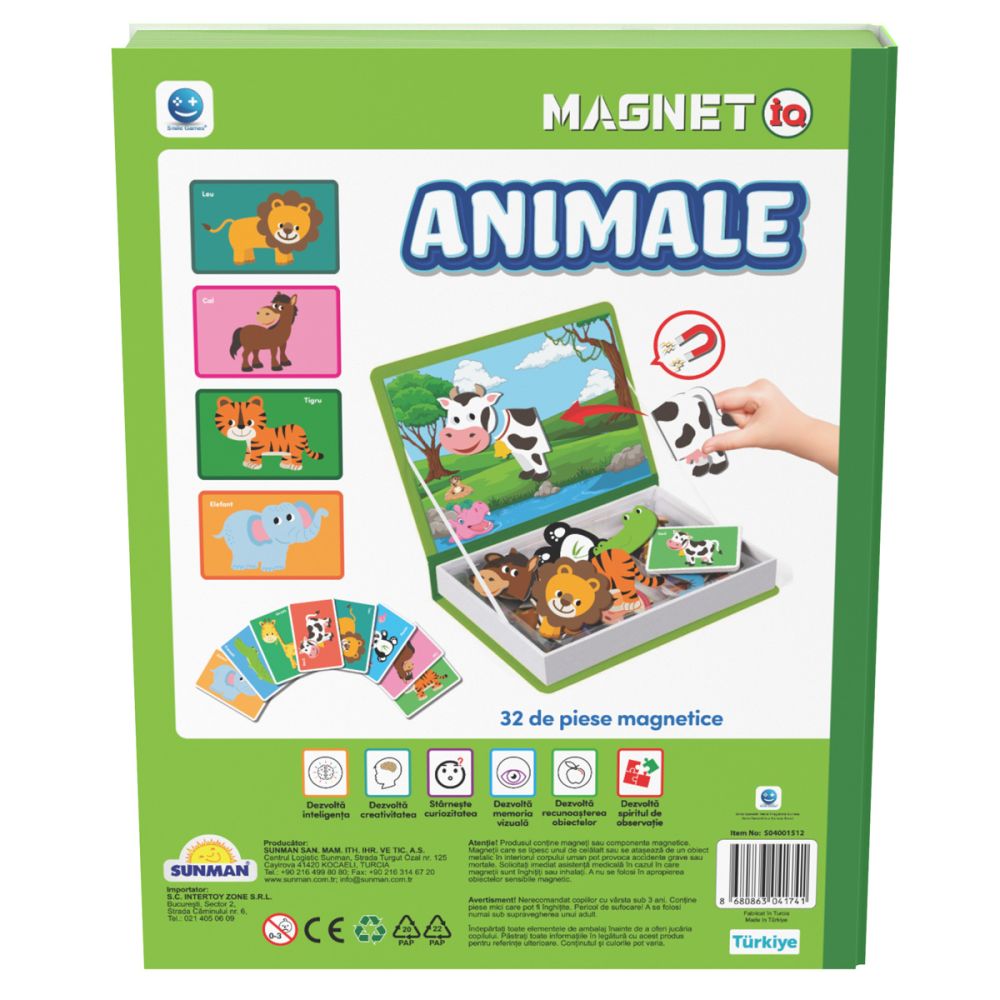 Joc educativ, Smile Games, MagnetIQ, Completeaza animalele