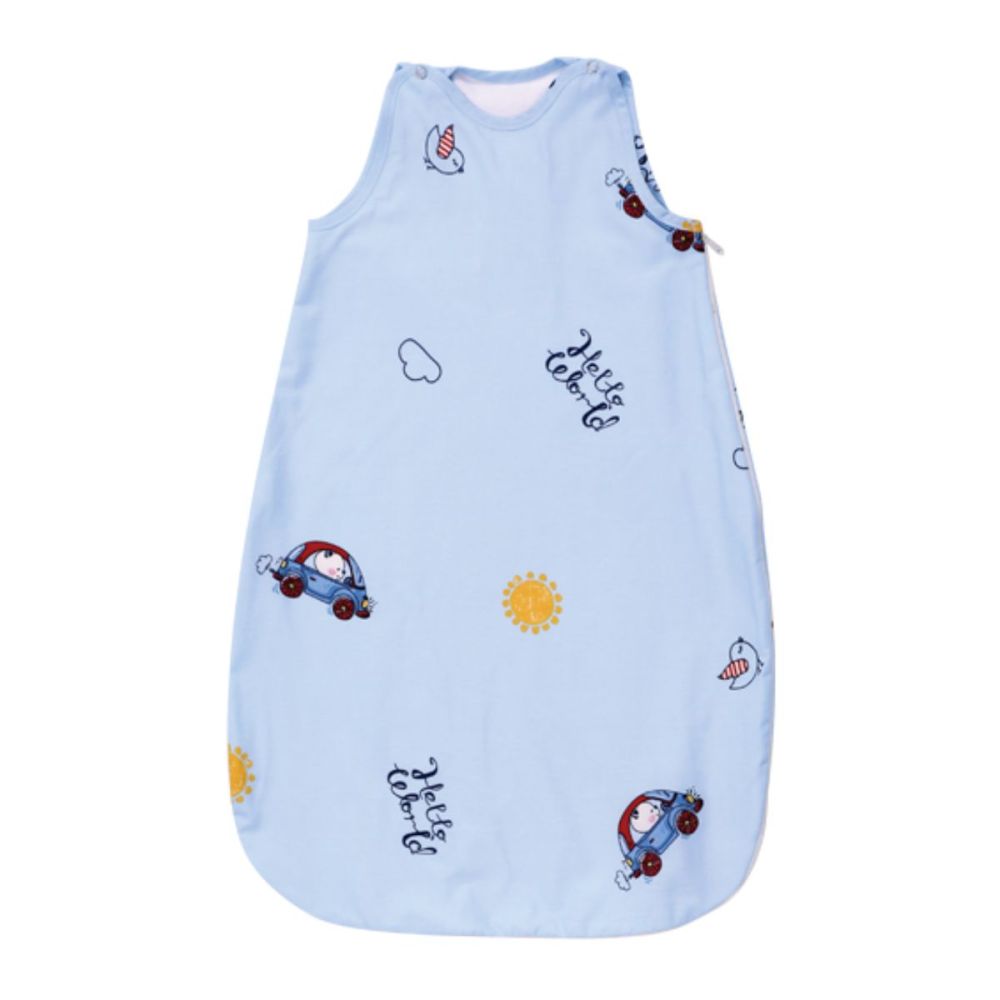 Sac de dormit Lorelli, de iarna, din bumbac ranforce, 95 cm, Bear And Car Blue