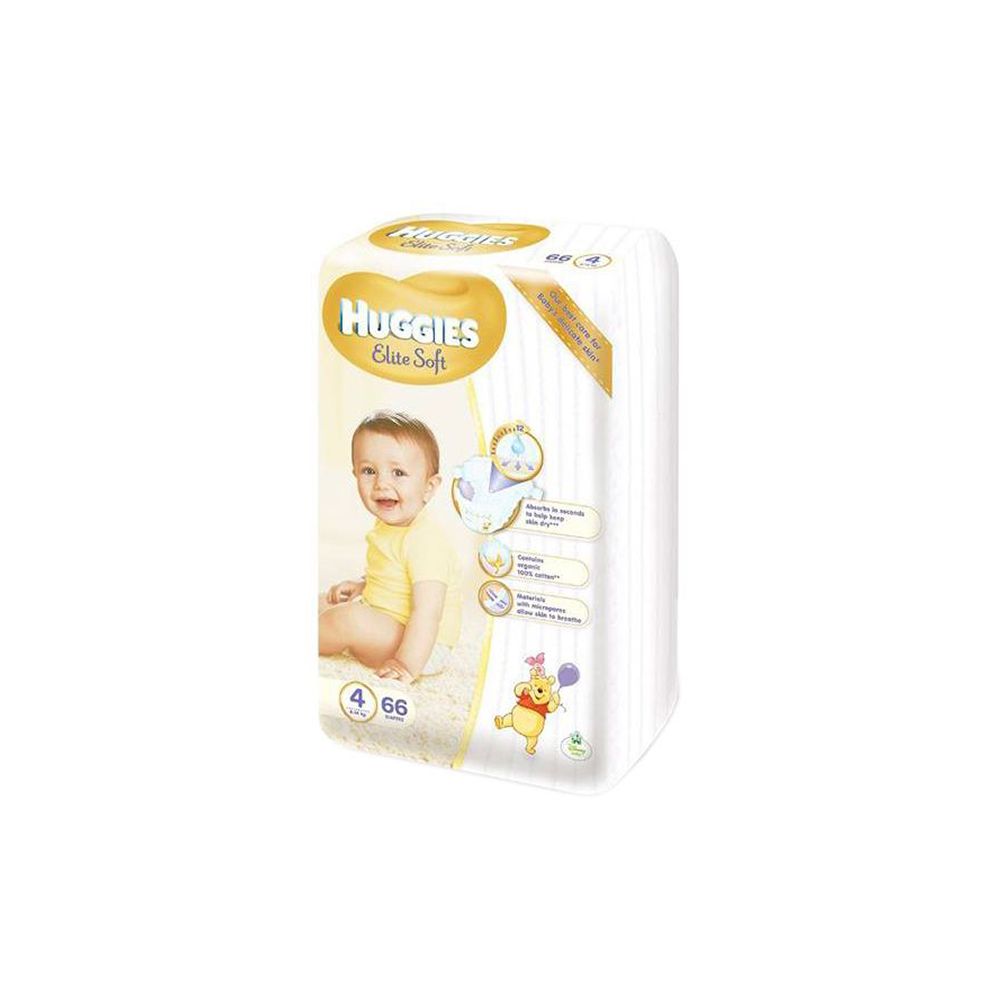 Scutece Huggies Elite Soft 4, 66 buc, 8 - 14 kg