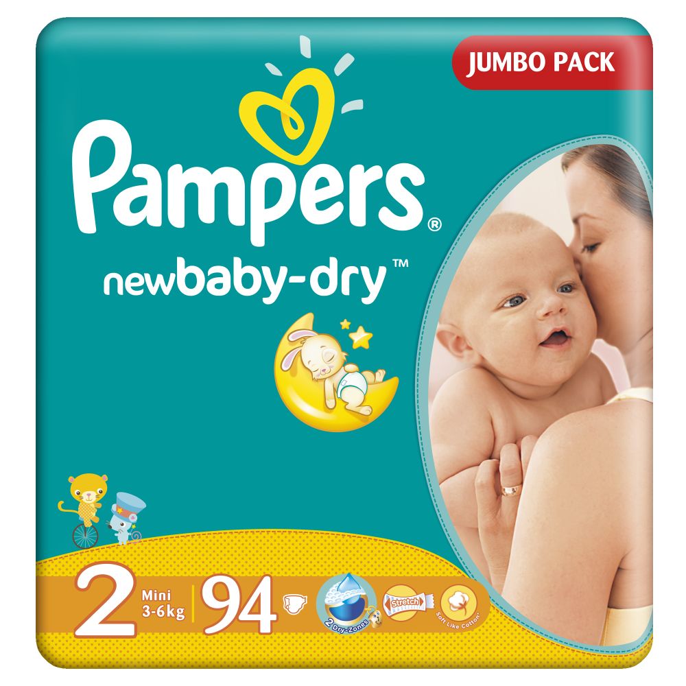 Scutece Pampers New Baby-Dry 2 Mini, 94 buc, 3 - 6 kg