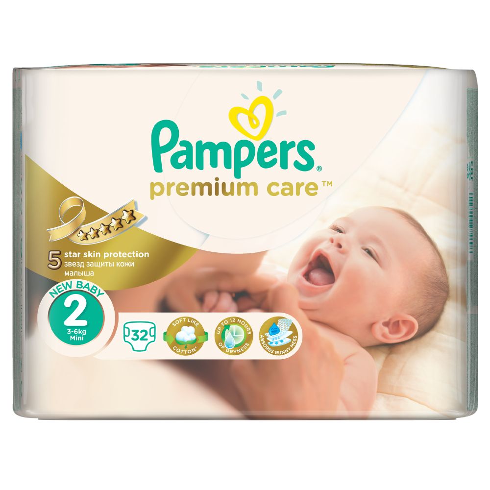 Scutece Pampers Premium Care 2 Mini, 32 buc, 3 - 6 kg