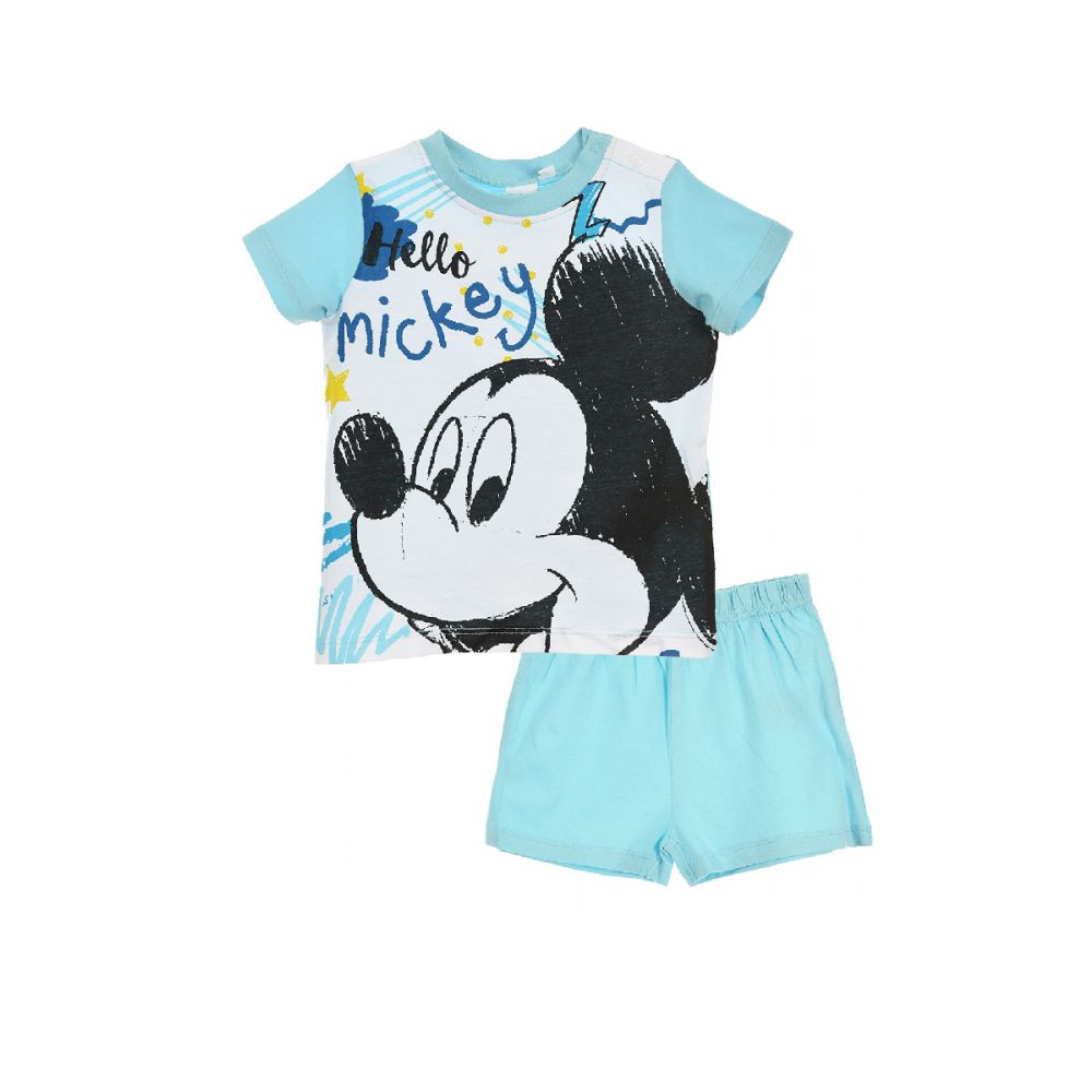 Pijama cu imprimeu Disney Mickey Mouse, Hello, Albastru