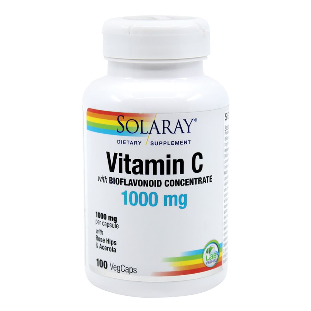 Vitamin C, 1000 mg adulti, 100 capsule vegetale, Solaray, Secom