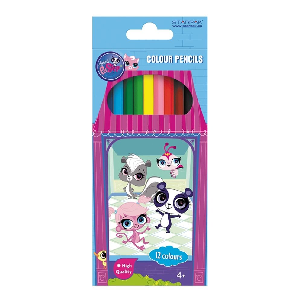 Set 12 creioane colorate Littlest Pet Shop