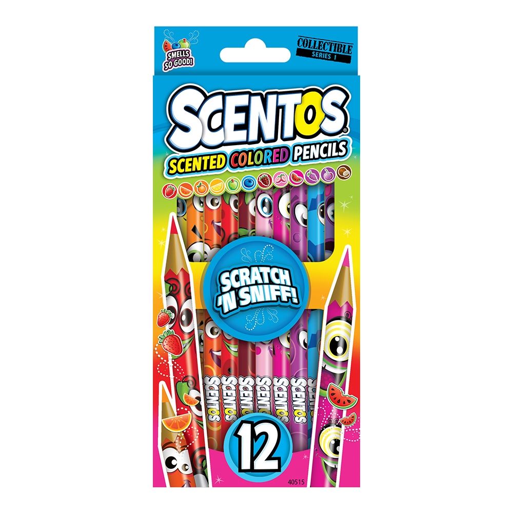 Set 12 creioane colorate parfumate Scentos