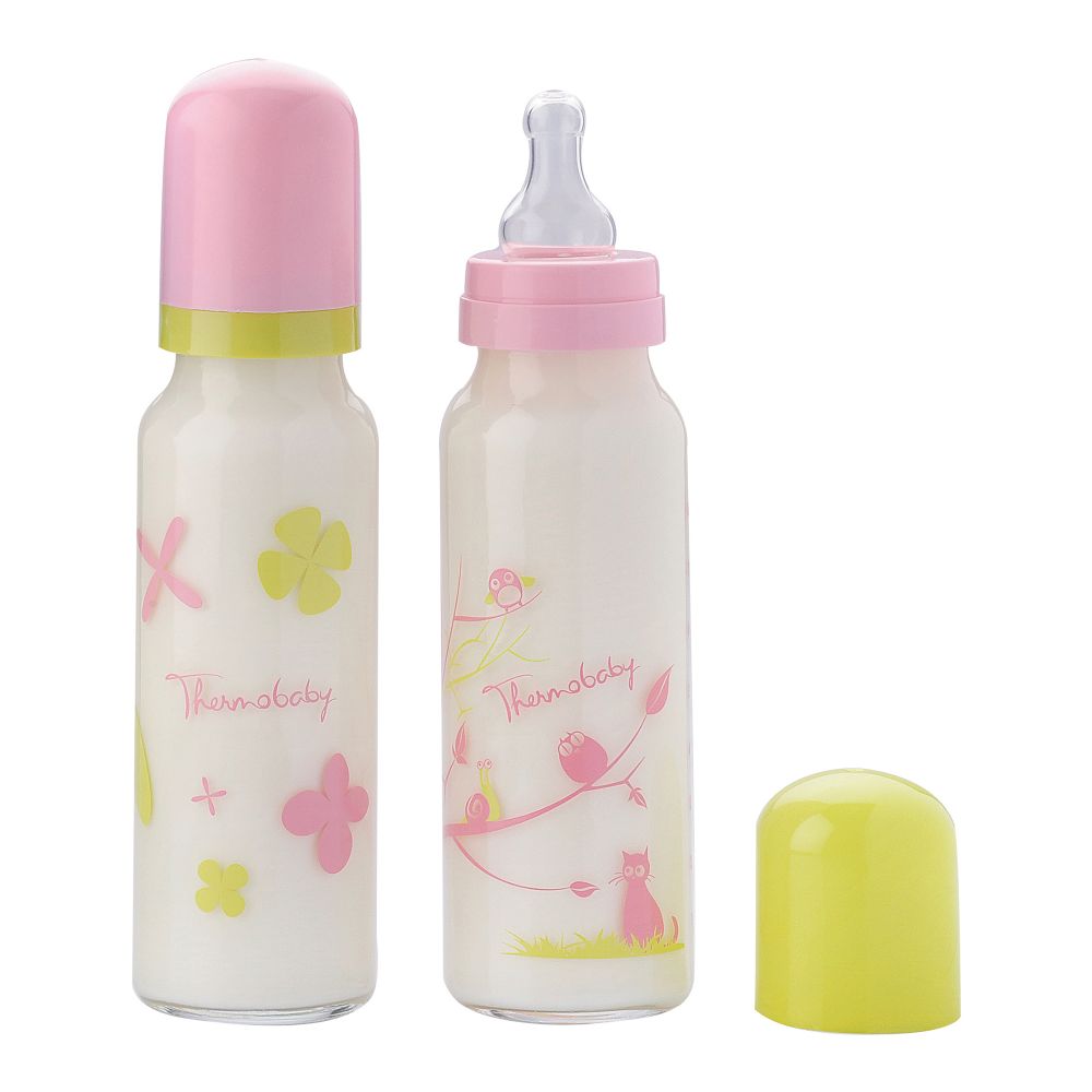 Set 2 Biberoane Thermobaby, 250 ml, roz