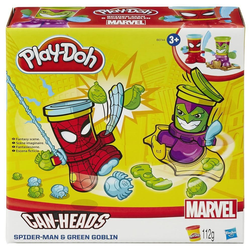 Set 2 cutii Play-Doh, Spiderman si Goblin