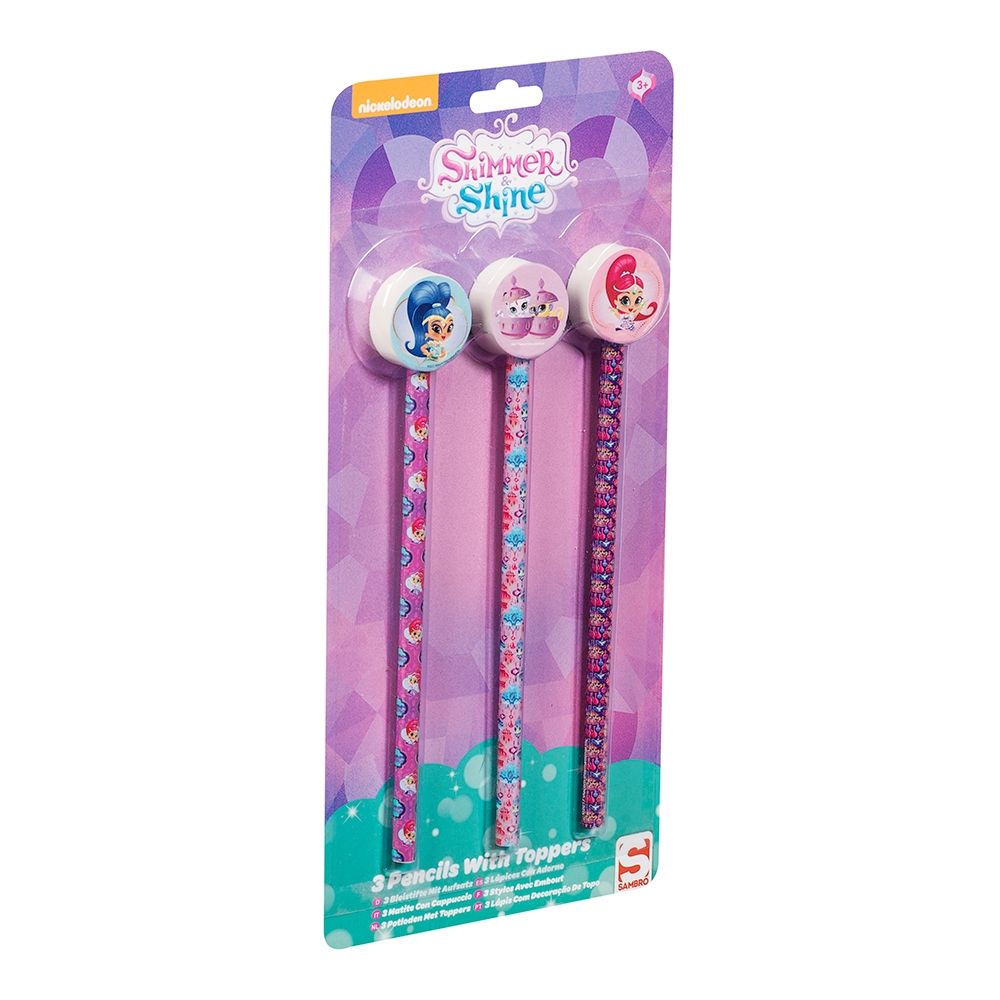 Set 3 creioane de scris cu radiera - Shimmer and Shine