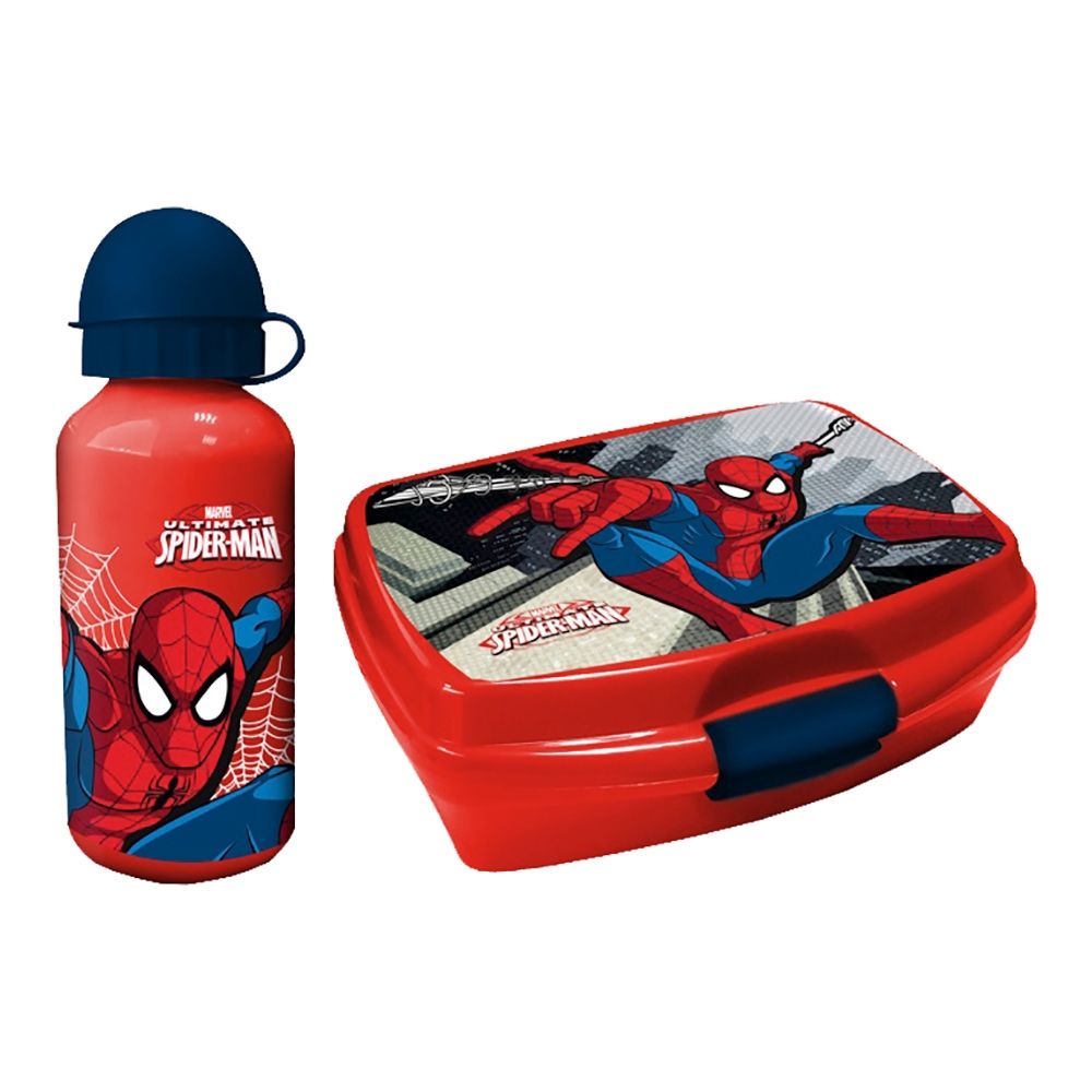 Set cutie pentru pranz si termos aluminiu Spiderman