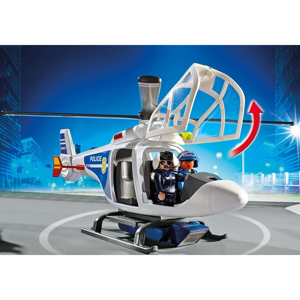 Set de constructie Playmobil City Action - Elicopter de Politie cu Led (6921)
