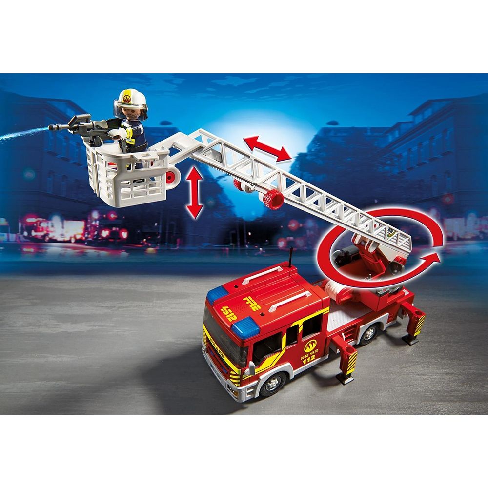 Set de constructie Playmobil City Action - Masina de pompieri cu scara lumini si sunete (5362)