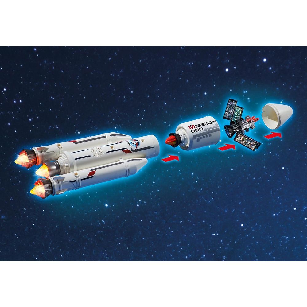 Set de constructie Playmobil City Action - Racheta spatiala cu statie de lansare (6195)