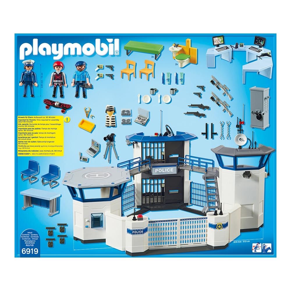 Set de constructie Playmobil City Action - Sediu de politie cu inchisoare (6919)