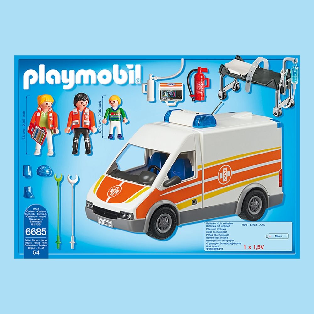 Set de constructie Playmobil City Life - Ambulanta cu lumini si sunete (6685)
