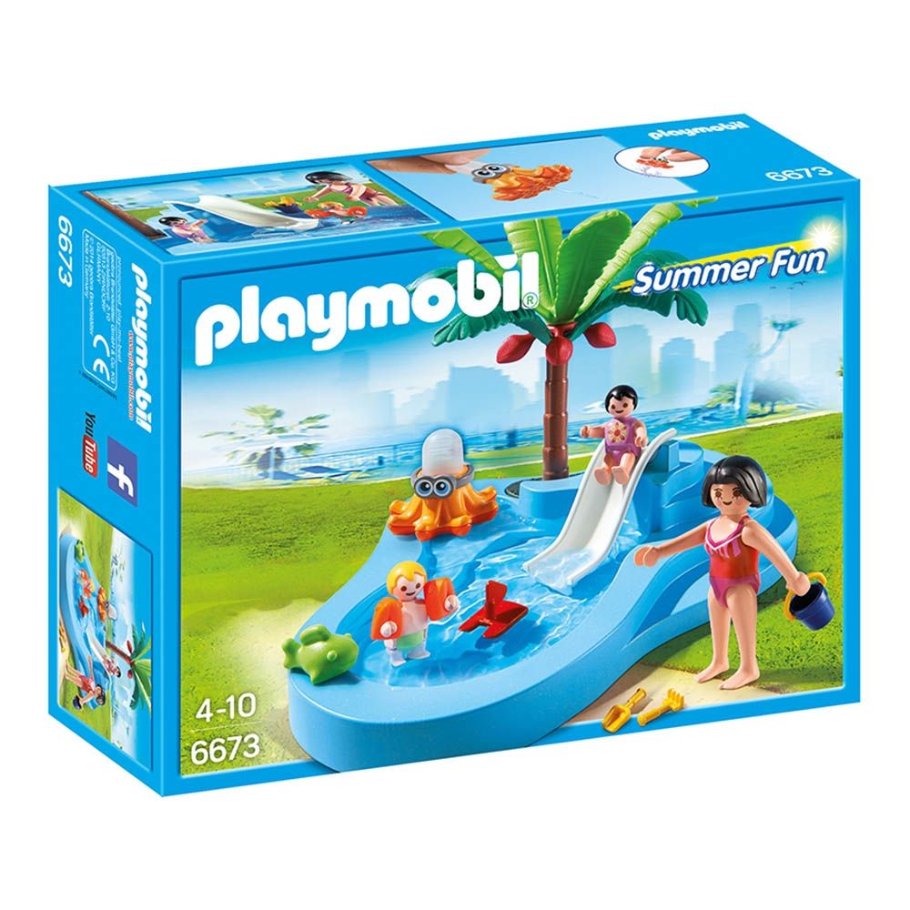 Set de constructie Playmobil Family Fun - Piscina de jucarie cu tobogan (6673)