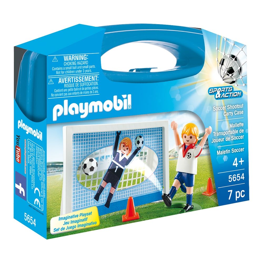 Set de constructie portabil Playmobil Sports & Action - Poarta de Fotbal (5654)
