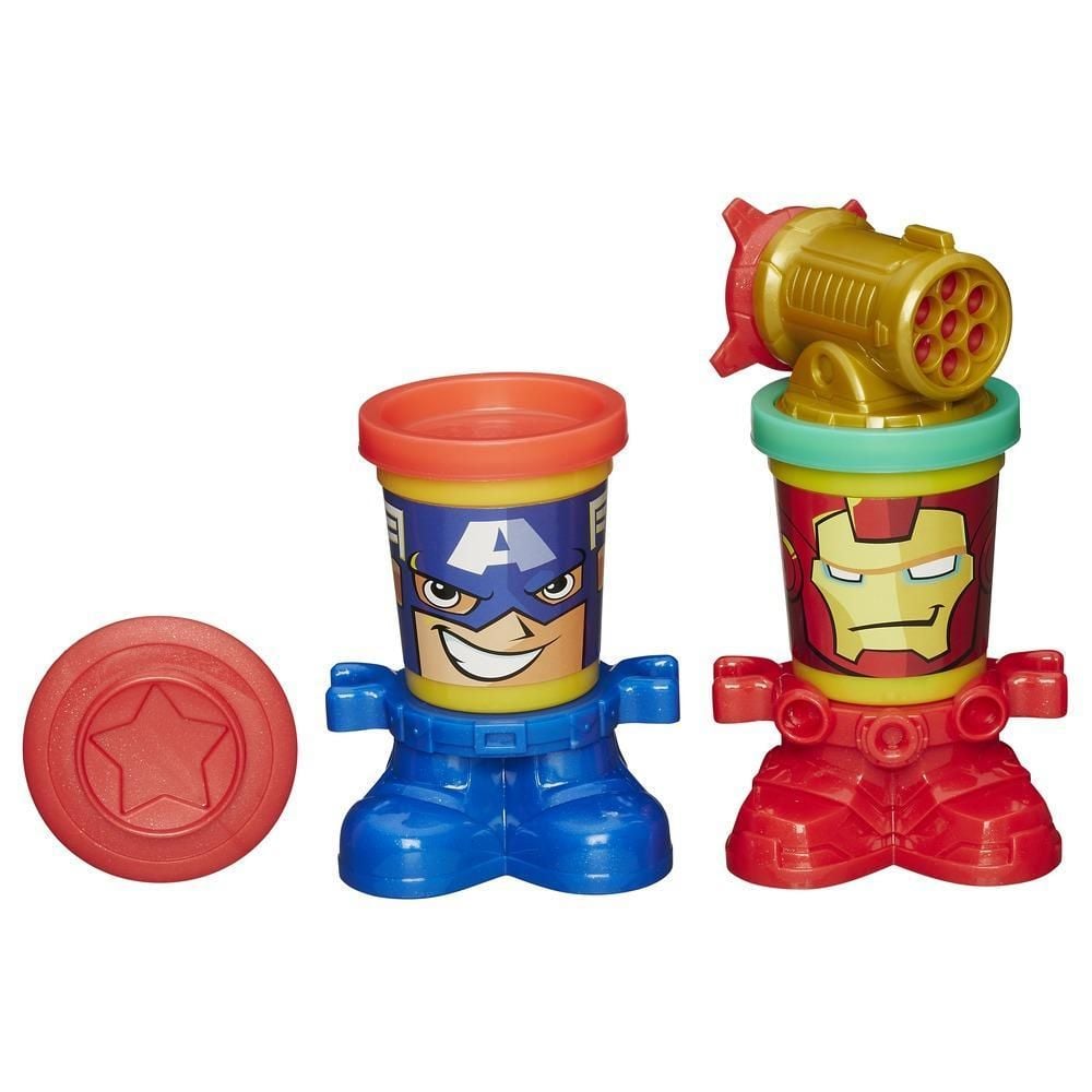 Set cu plastilina Play-Doh, Iron Man si Captain America