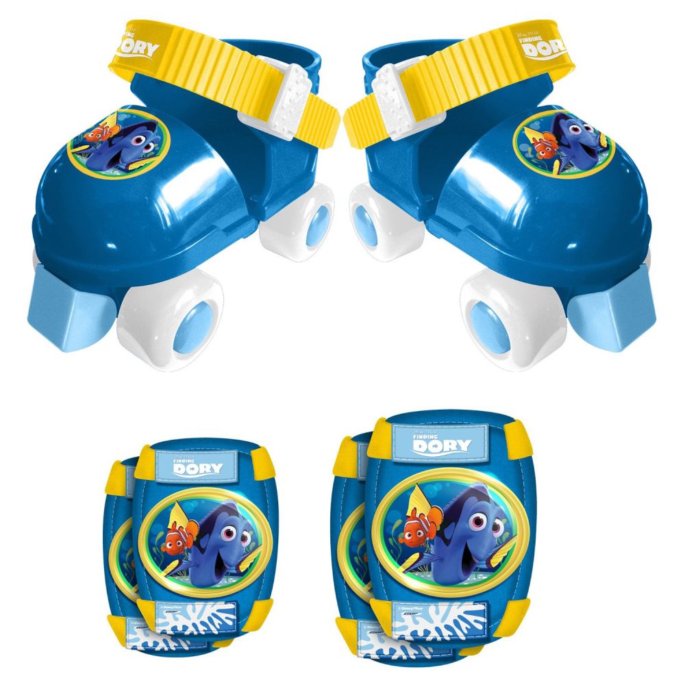 Set de protectie si role cu 4 roti Stamp Finding Dory, Marime 23-27