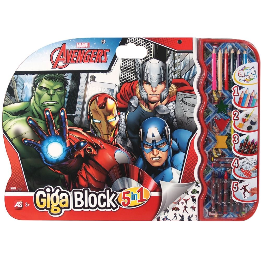Set desen cu accesorii 5 in 1 Avengers