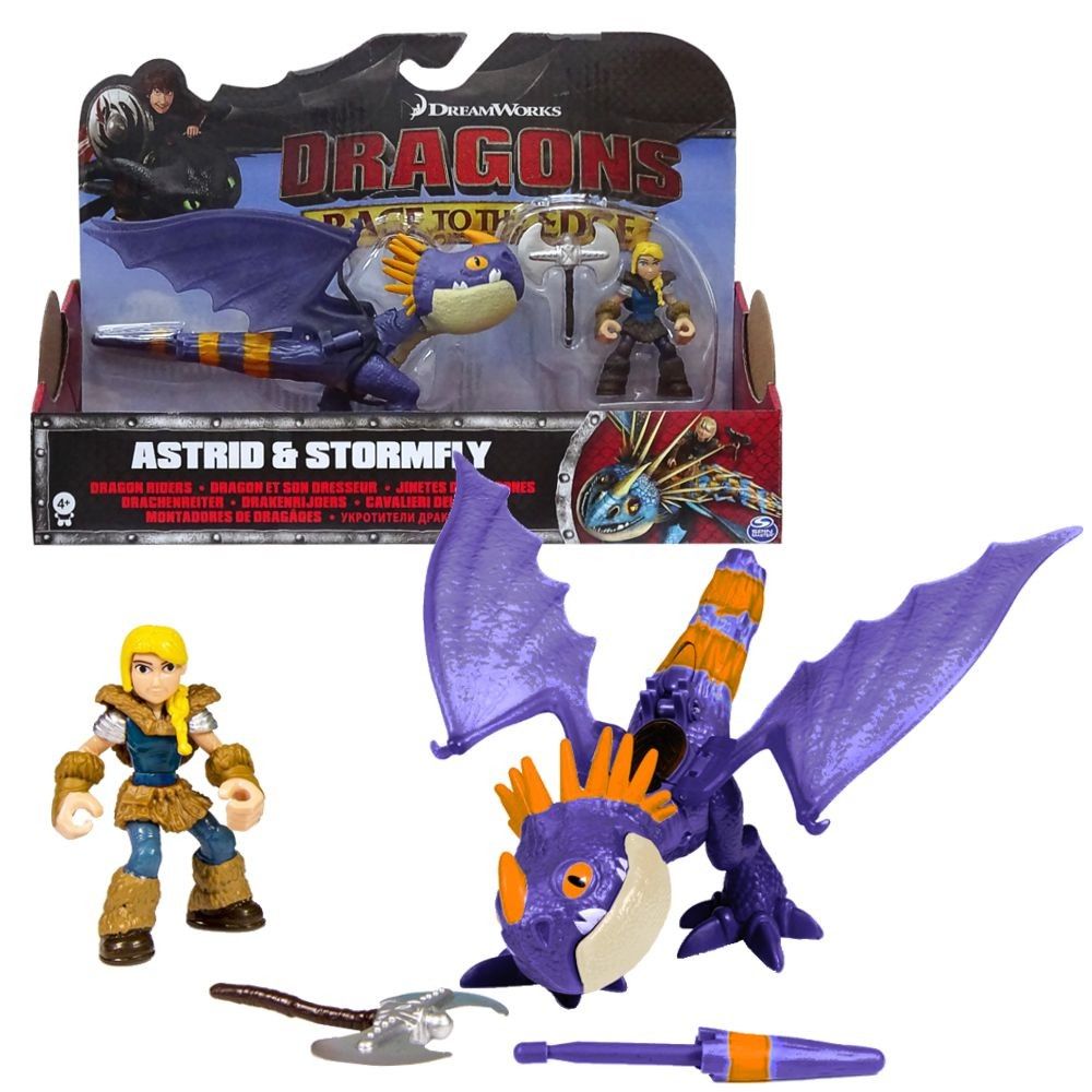 Set doua figurine Dragons - Astrid si Stormfly, mov