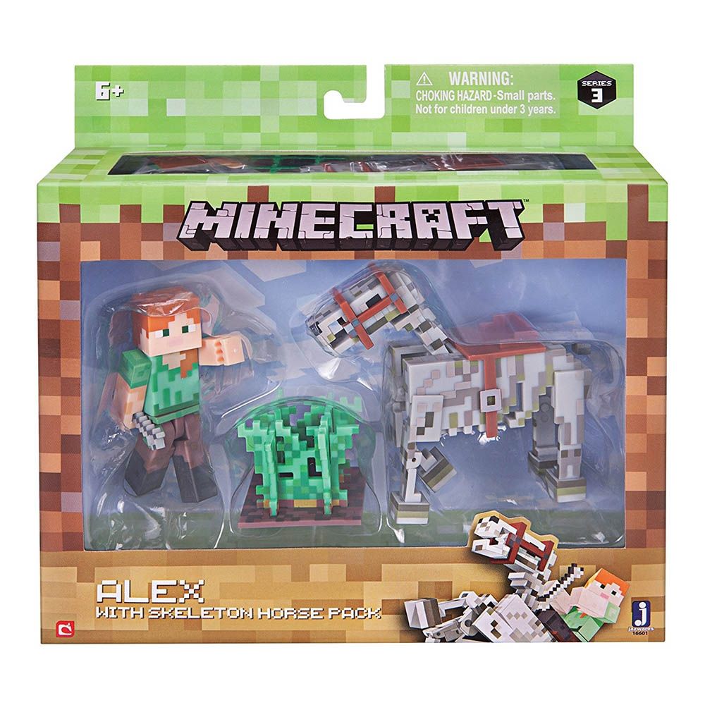 Set Figurina Minecraft - Alex & Skeleton Horse