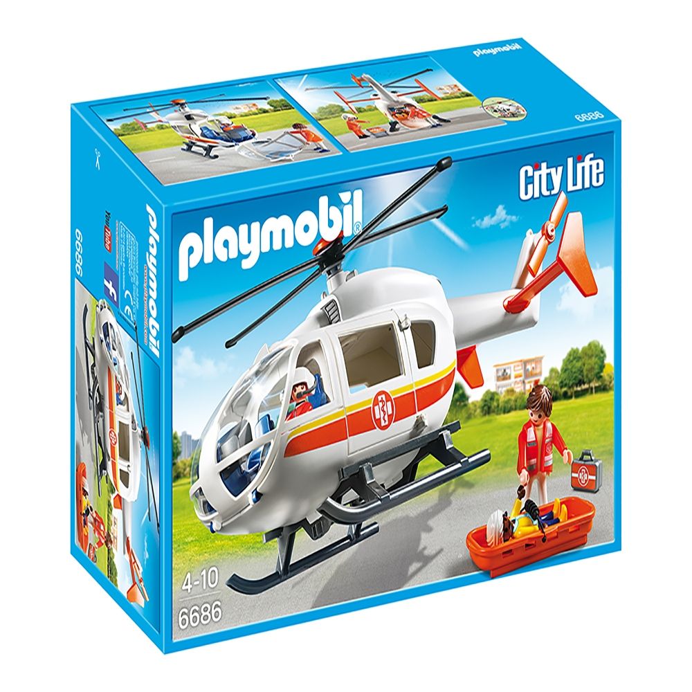 Set figurina Playmobil City Life - Elicopter medical de urgenta (6686)