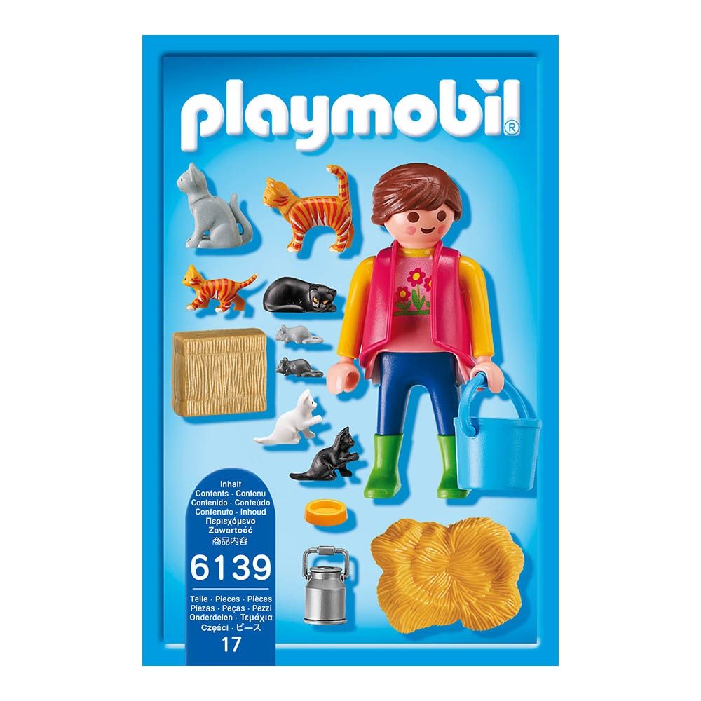 Set figurine Playmobil Country - Femeie cu familie de pisici (6139)