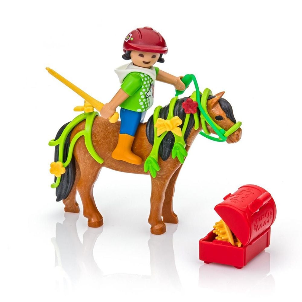 Set figurine Playmobil Country - Ingrijitor si ponei cu floricele (6968)