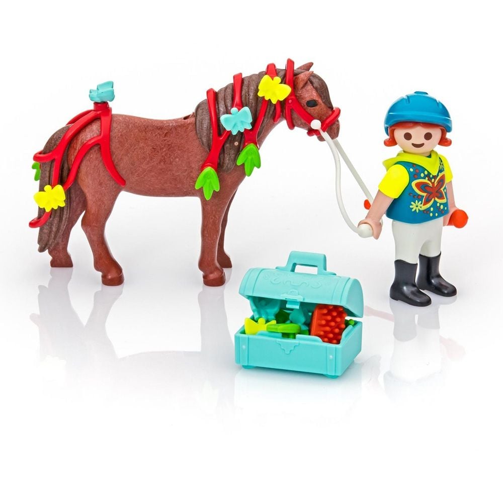 Set figurine Playmobil Country - Ingrijitor si ponei cu fluturasi (6971)