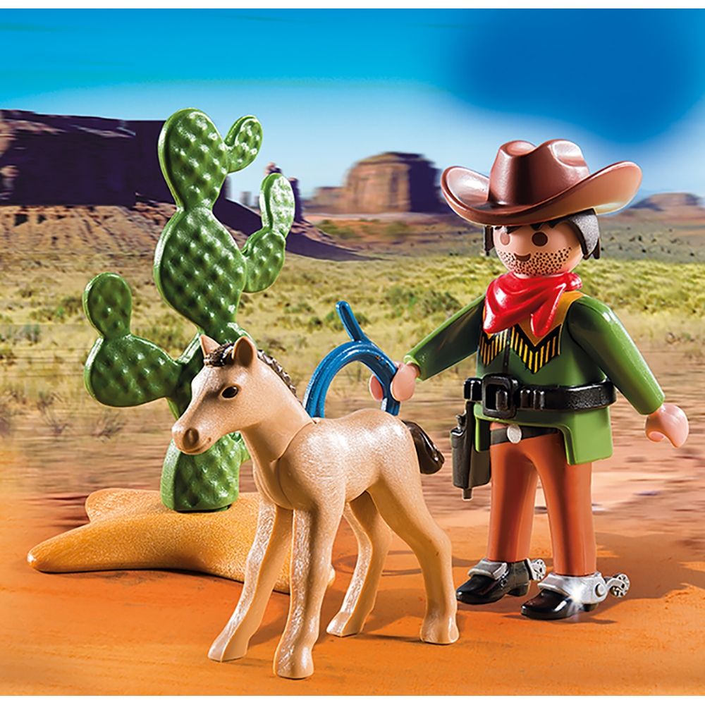Set figurine Playmobil Special Plus - Cowboy cu manz (5373)