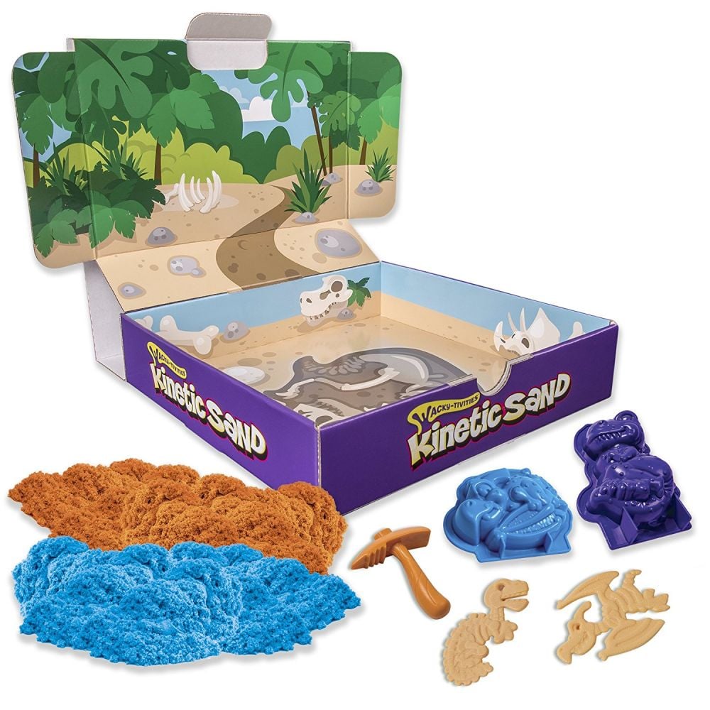 Set Kinetic Sand Cutia cu nisip Catel / Dinozaur