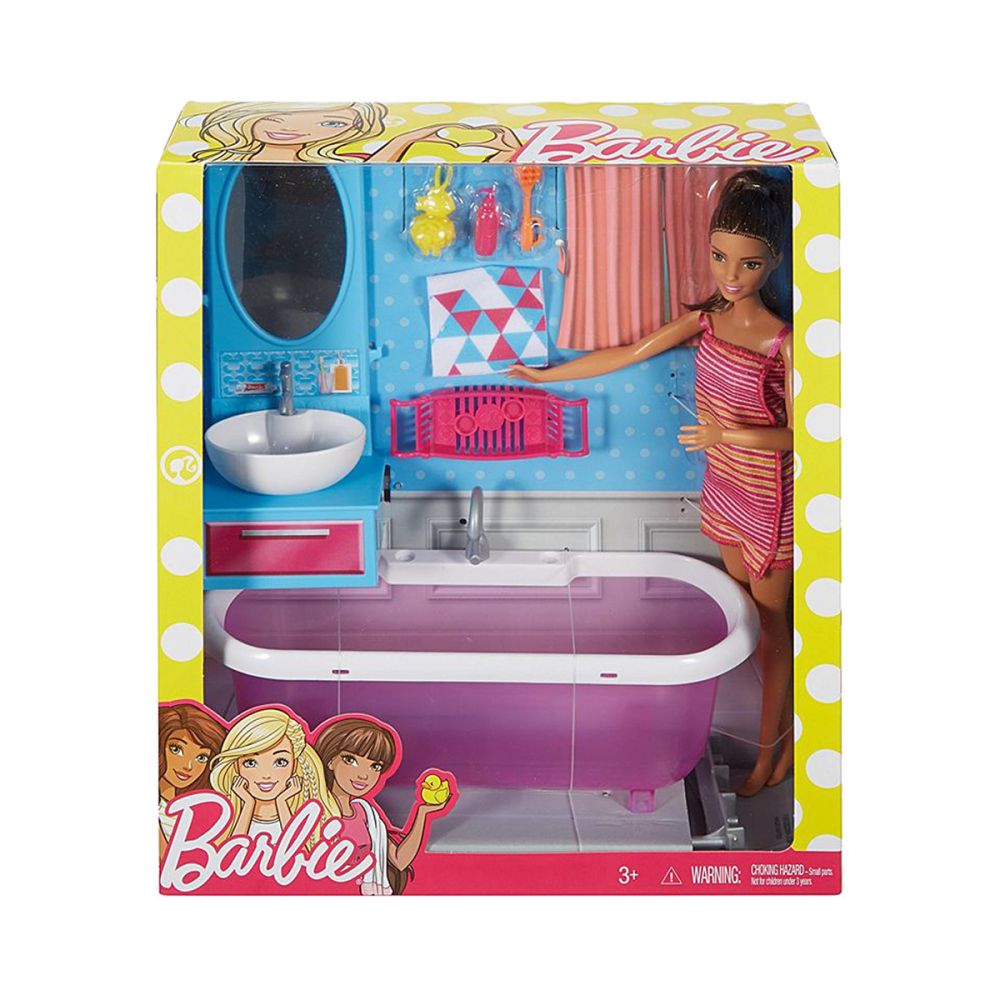 Set papusa  Barbie si accesorii pentru baie