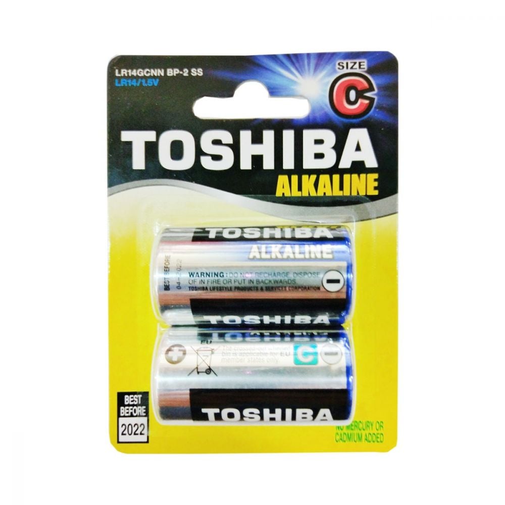 Set 2 baterii alcaline Toshiba, R14