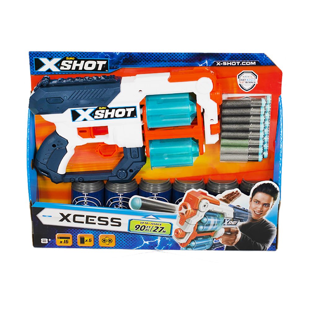 Set arma X-Shot Excel Xcess cu 16 proiectile si 6 tinte