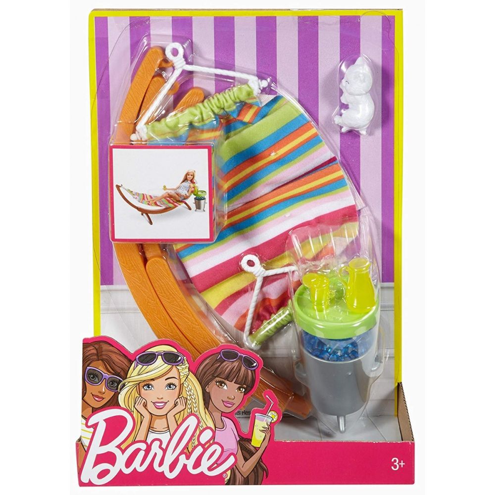 Set Barbie - Hamac cu accesorii pentru papusa, DVX47