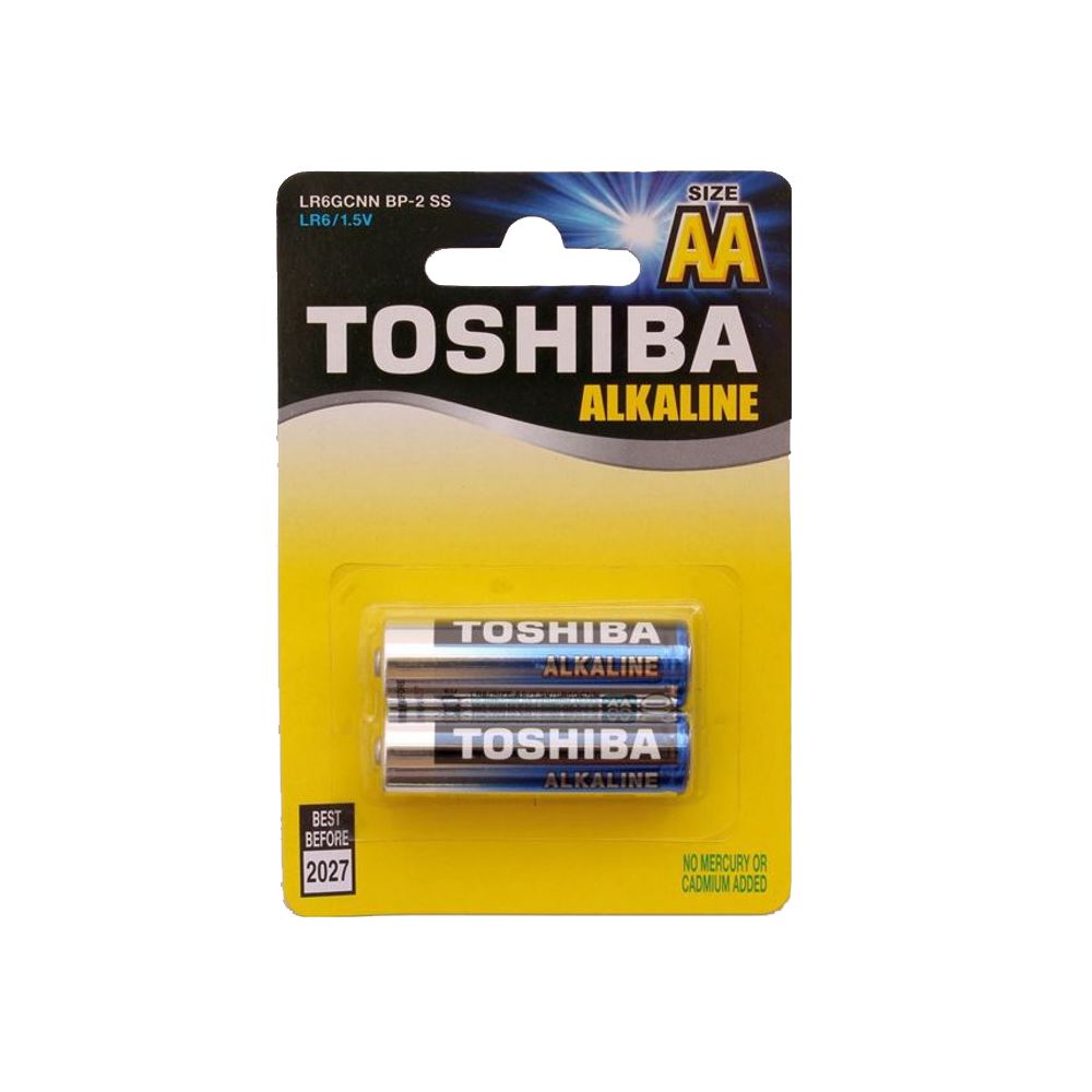 Set 2 baterii alcaline Toshiba, R6, Blu Line, AA