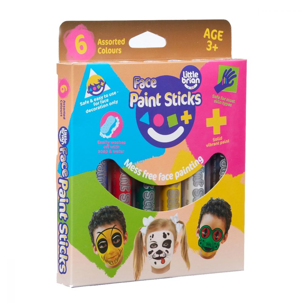 Set Batoane de colorat Little Brian pentru fata, 6 culori clasice