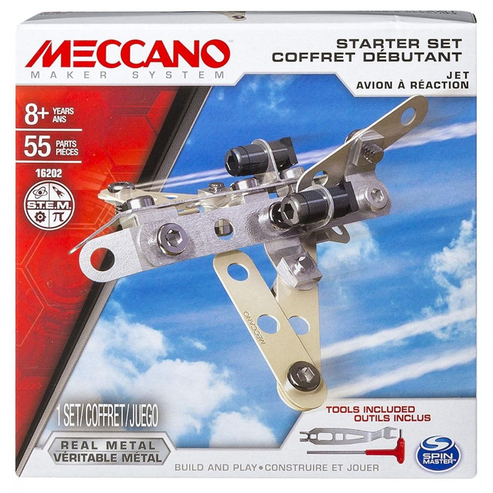 Set constructie Meccano - Avion cu reactie, 55 piese