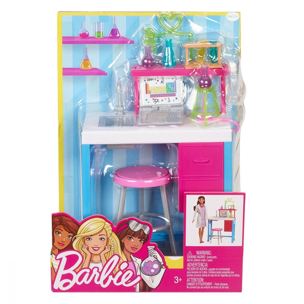 Set de joaca Barbie cu accesorii - Laboratorul de stiinta, FJB28