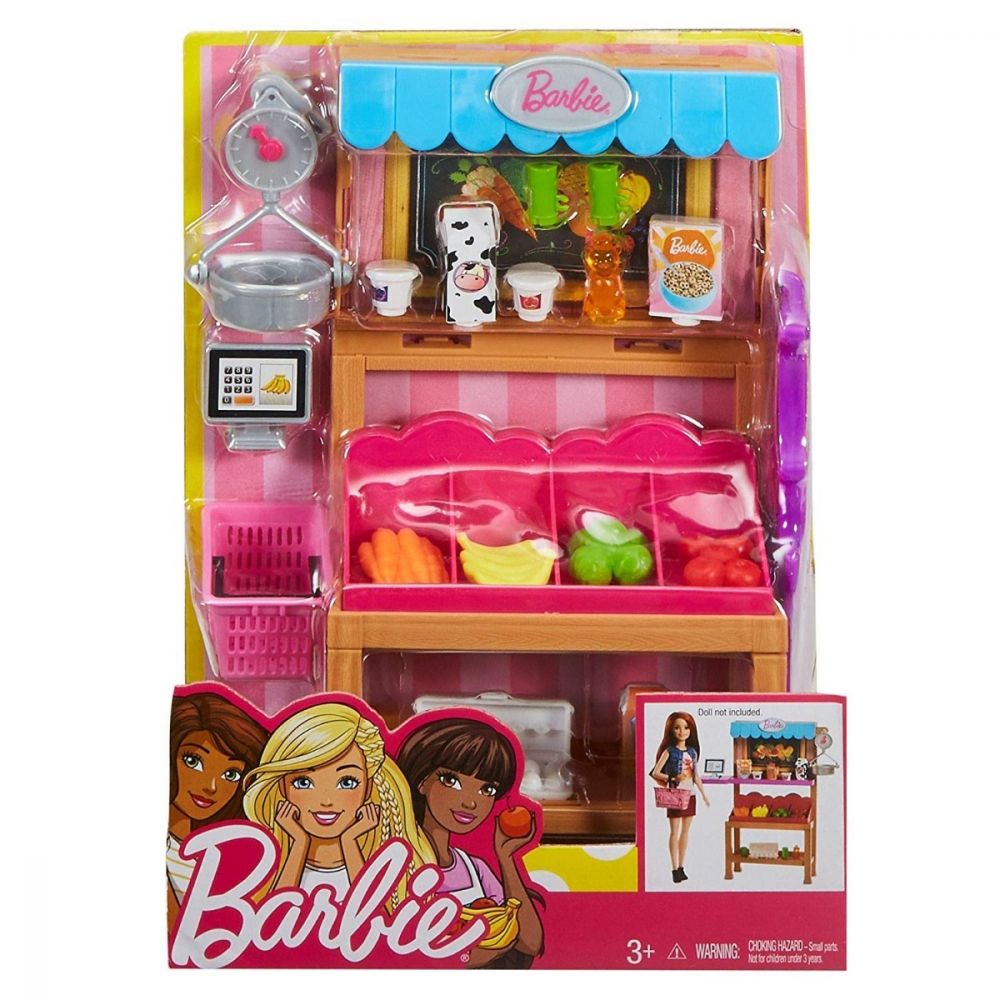 Set de joaca Barbie cu accesorii - Magazinul de legume, FJB27