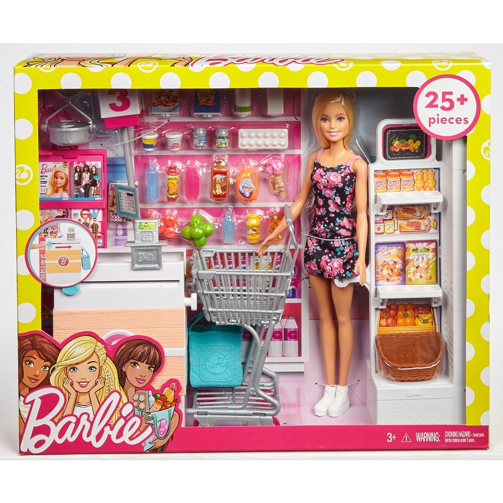 Set de joaca Barbie la supermarket FRP01
