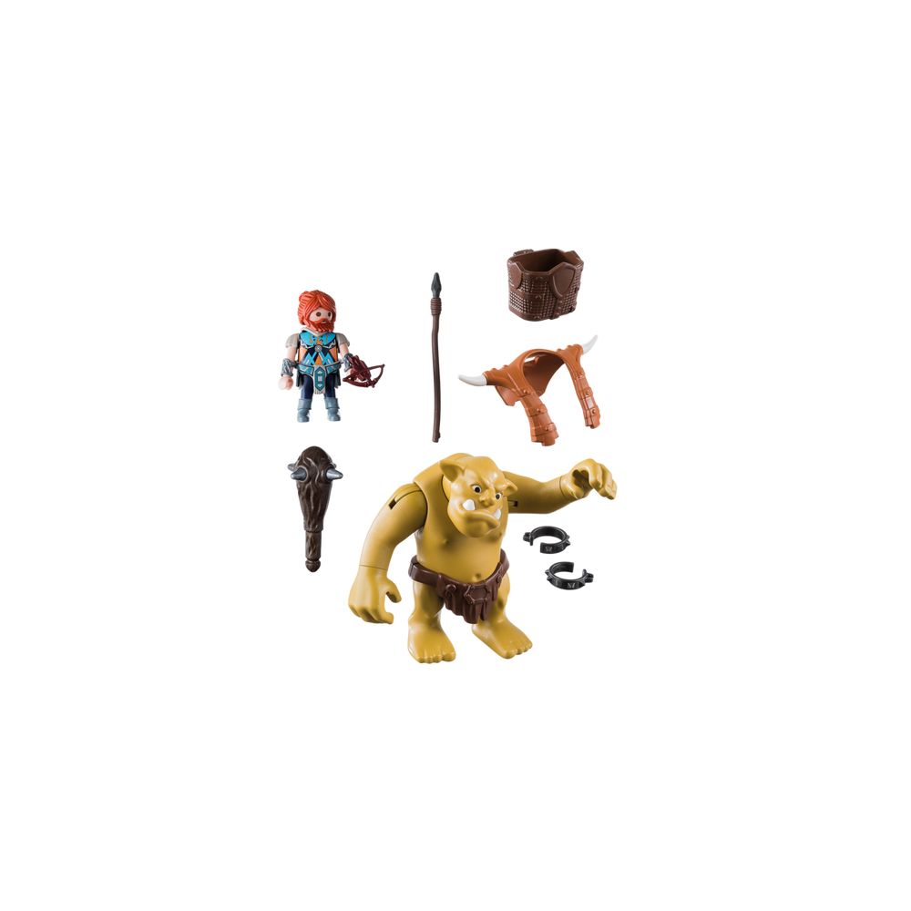 Set figurine Playmobil - Trol cu luptator pitic (9343)